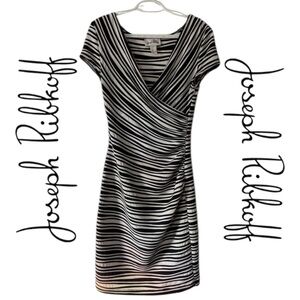 ✨Joseph Ribkoff Monochrome Striped Midi Dress